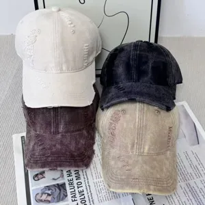 Casquette de baseball vintage lavée effet usé, chapeau de soleil en coton décontracté et stylé.
