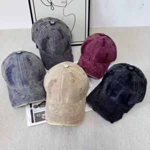 Casquette de baseball vintage lavée et déchirée pour homme et femme, chapeau de soleil uni.