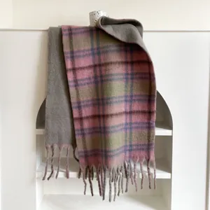 Thickened plaid scarf for autumn and winter, cozy couple neck warmer and stylish shawl.