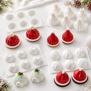 Weihnachten Santa Hut Iglu Mousse Silikonform DIY Schokolade Gelee Dessert Lebensmittelgrad Backform Festliche Küche Gebäckwerkzeug
