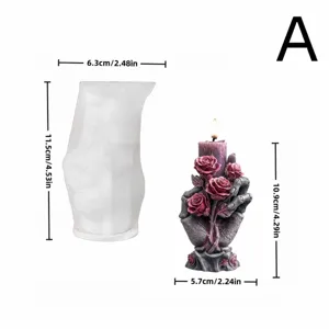 Moule en silicone pour bougie squelette d'Halloween et dimensions de la bougie rose