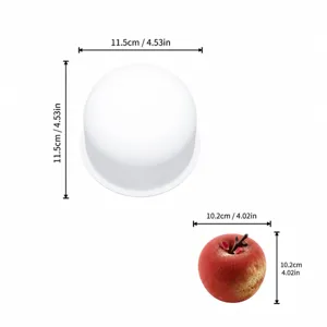 Moule à gâteau pomme en silicone outil de cuisson avec affichage des dimensions.
