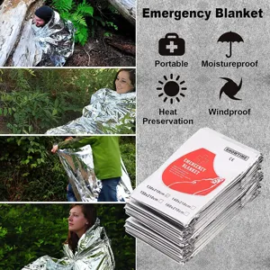 Θερμική κουκούλα διάσωσης mylar έκτακτης ανάγκης για κάμπινγκ και πεζοπορία σε εξωτερικό χώρο