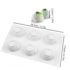 6-Hohlraum Iglu Silikonform Weihnachten Mousse Kuchen Schokolade Backform DIY Dessert Tool