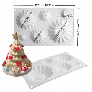 Weihnachten Silikon Mousse Form Set, weiße Backdessert DIY Werkzeug mit genauen Maßangaben.