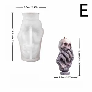Moule a bougie en silicone squelette d'Halloween outil de fabrication d'artisanat effrayant