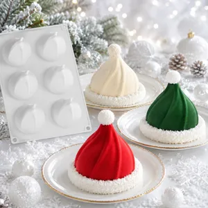 Weihnachtsmütze Silikon Mousse Form für DIY Schokolade Gelee und festliche Desserts.