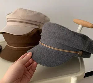 Vintage Achteck Kappe Damen Herbst Winter Newsboy Hut britischer Stil Baret warme Mütze