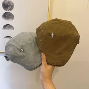 Unisex Y2K Schiebermütze mit vierzackigem Stern atmungsaktive modische Freizeit Beret Mütze