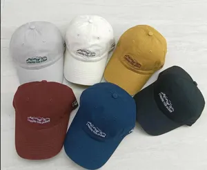 Embroidered baseball cap set with mountain text graphic, casual cotton hats for daily wear.