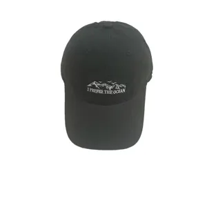 Unisex embroidered baseball cap with mountain text, casual cotton summer sun hat for adults.
