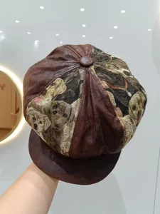 Cappellino newsboy jacquard cane vintage donna autunno inverno moda retro chic cappello