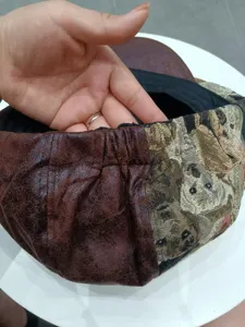Cappello berretto vintage jacquard cagnolino patchwork donna autunno inverno stile