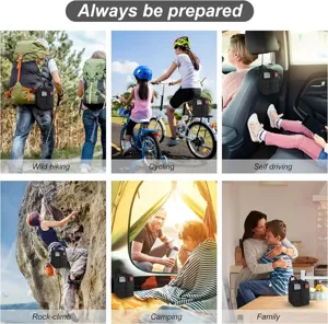 Tactical emergency first aid bag for outdoor camping, hiking, survival, and daily use.
