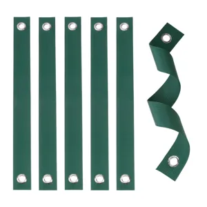 Correas de Sujeción para Árboles de Nailon Verde Banda de Soporte para Plantas con Ojales Metálicos para Protección contra el Viento