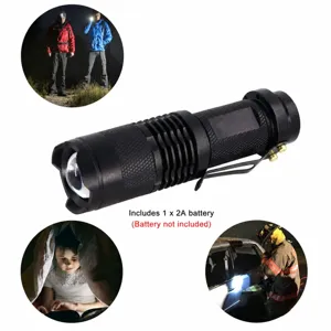 Compacte 3-standen sterke LED zaklamp met metalen clip voor outdoor camping en noodsituaties.