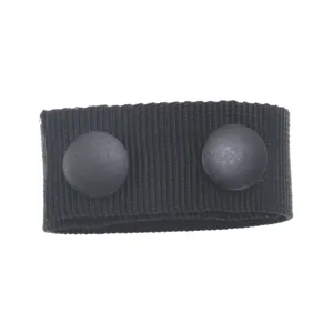 Passante per cintura tattico in nylon nero con doppio bottone a pressione per attrezzi EDC.