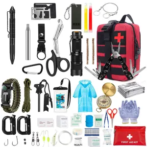 Outdoor emergency survival gear kit multi-functional tactical camping rescue equipment set
