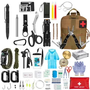 Outdoor survival tool set tactical emergency kit camping gear complete first aid equipment