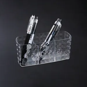 Transparente Acryl 3-Fächer Schreibtisch Aufbewahrungsbox für Pinsel Stifte und Organizer.
