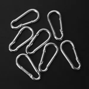 Verzinkter Eisen Karabinerhaken Karabiner Detailansicht, 5x50mm Outdoor Verbindungszubehör.