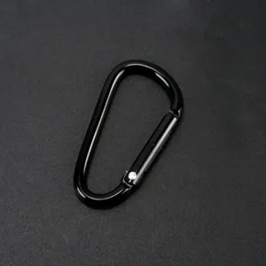 Schwarzer D-Ring Aluminium Karabiner fuer Outdoor Camping Rucksack Snap Clip Werkzeug
