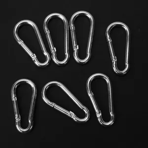 Silberne Metall Feder Karabinerhaken Set für Outdoor Camping und Riemen Verbindung Zubehör.
