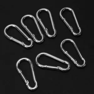 Verzinkter Eisen Karabinerhaken 5x50mm Froschmaul Federhaken fuer Outdoor Camping und Hundeleinen