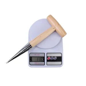 T-shaped wooden handle gardening dibber tool for soil punching and seedling transplanting