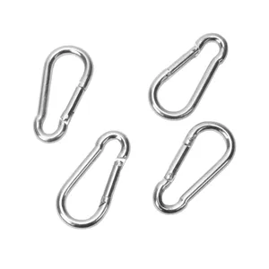4 Stk. 50mm Kuerbis Karabinerhaken galvanisiertes Eisen Federverschluss Verbindungsring