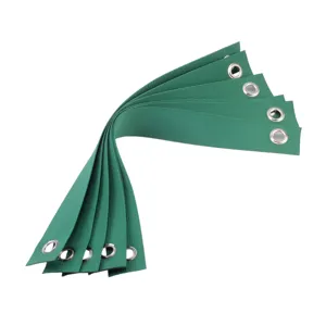 Correas de nailon verde para árboles con ojales metálicos para soporte de plantas.
