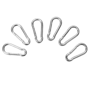 5 Stk. feuerverzinkte Eisen Karabinerhaken Karabiner für Outdoor Camping und Verbindung.