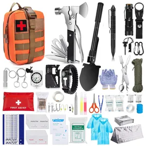 Kit d'équipement de survie multifonctionnel extérieur ensemble camping d'urgence premier secours