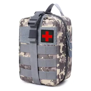 Pochette de premiers secours tactique camouflage militaire avec système de sangle MOLLE.