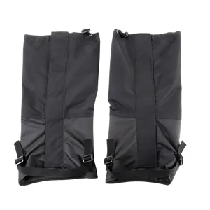 Polainas de nieve impermeables para senderismo al aire libre, cubrepiernas negros duraderos.