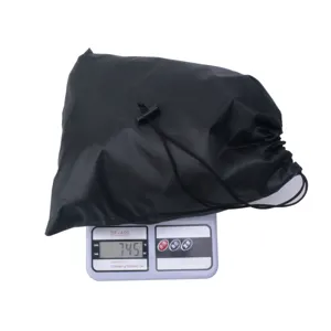 Black drawstring storage bag for resistance bands fitness set portable organizer pouch.
