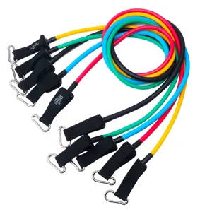 Resistance bands set 11pcs fitness exercise tubes workout elastic latex ropes with handles hooks