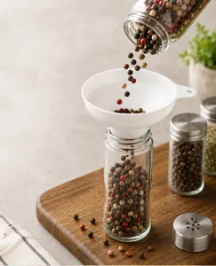 Food grade plastic kitchen funnel wide mouth for filling bottles beans powder spices tools