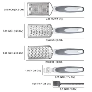 Set di grattugia per formaggio in acciaio inossidabile e affetta patate da cucina