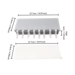 Stampo per ghiaccioli in silicone con coperchio, scatola per gelato rettangolare, 27x13cm