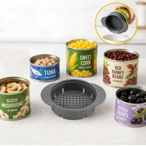Silicone can strainer with handles kitchen food drainer lid for canned tuna beans corn