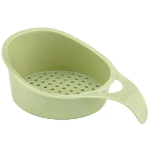 Mini plastic colander green fruit washing basket kitchen vegetable draining tool with handle