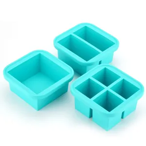 Large silicone ice cube tray baby food freezer storage container with capacity markings.