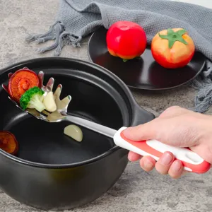 Cucchiaio pasta in acciaio inossidabile con manico antiscivolo, utensile cucina multifunzione.