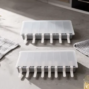 Stampo per Ghiaccio in Silicone con Coperchio e Bastoncino Fatto in Casa Grande Capacità Vaschetta per Ghiaccio Cucina Strumento per Cocktail di Whiskey