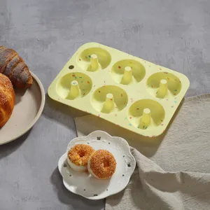 Stampo in silicone per ciambelle a 6 cavita teglia antiaderente utensile da cucina.