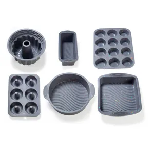 Set stampi da forno in silicone 6 pezzi grigio coriandoli teglia per pasticceria