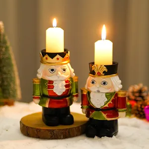 Bellissimo portacandele schiaccianoci in resina artigianato decorazione tavola di Natale