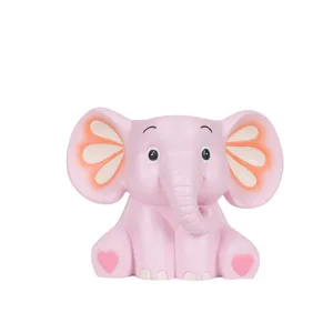 Simpatico portapenne elefante rosa in resina, organizer da scrivania multifunzione e déco.