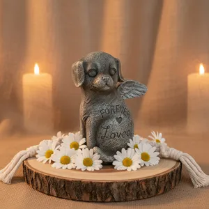 Statua commemorativa per animali domestici in resina angelo cucciolo ornamento giardino